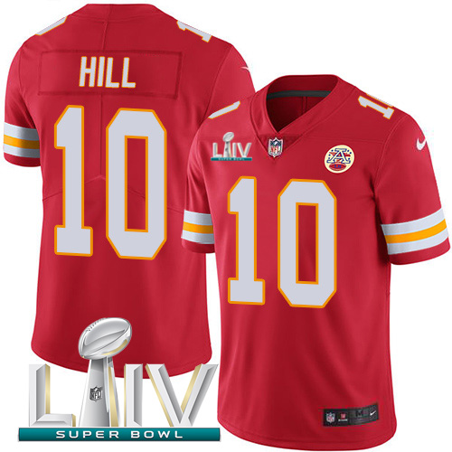 Kansas City Chiefs Nike 10 Tyreek Hill Red Super Bowl LIV 2020 Team Color Men Stitched NFL Vapor Untouchable Limited Jersey